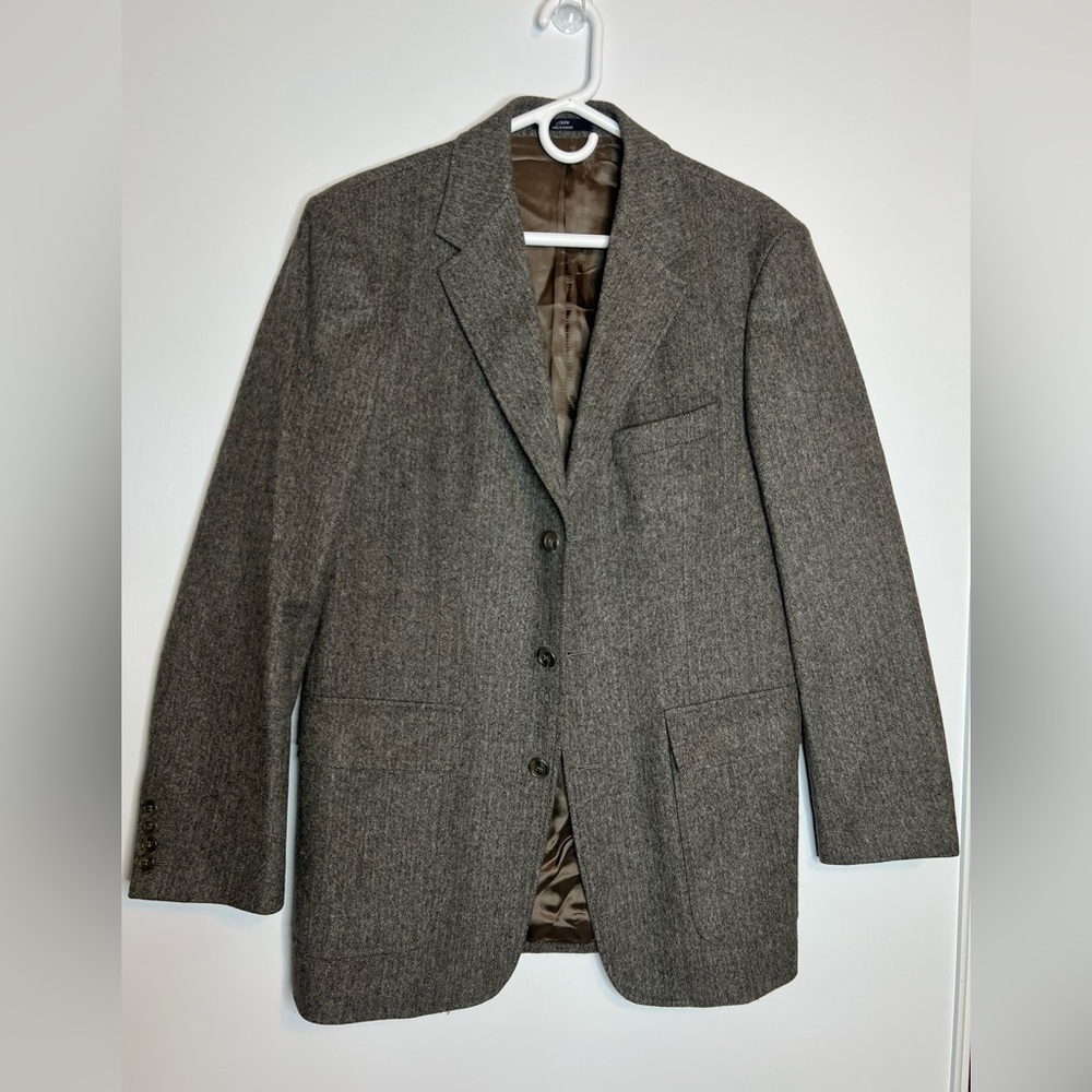 J.Crew Wool Blazer Men’s 39R  Tweed / Herringbone Sports Coat Jacket In Brown